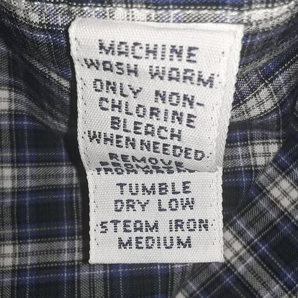 Ralph Lauren Yarmouth 100% cotton mens 16 1/2 dark blue/white plaid w/dark blue - Picture 5 of 5